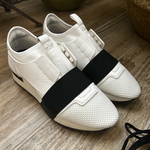 Balenciaga Race Runner White Sneakers Size 37